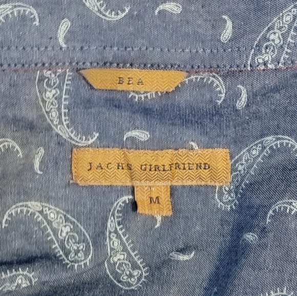 Jachs Girlfriend red white check print plaid snap top - Picture 6 of 9